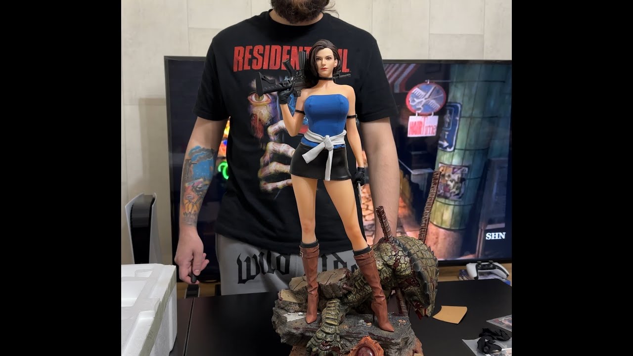 GREEN LEAF STUDIO: 1/4 Zombie Crisis Huntress Jill Valentine Unboxing Statue Deluxe Version