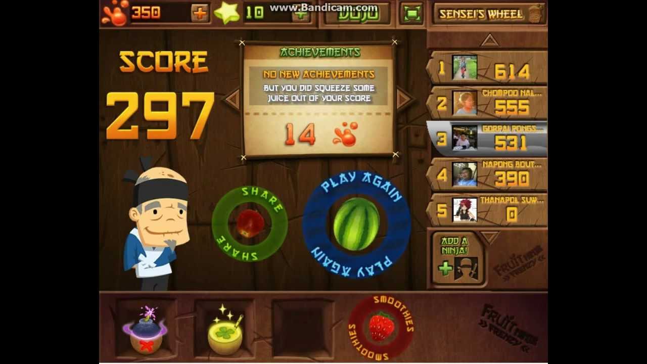 PaigameR fruit ninja  frenzy ตอนเกมผลไม้ที่ฝึกสมาธิ