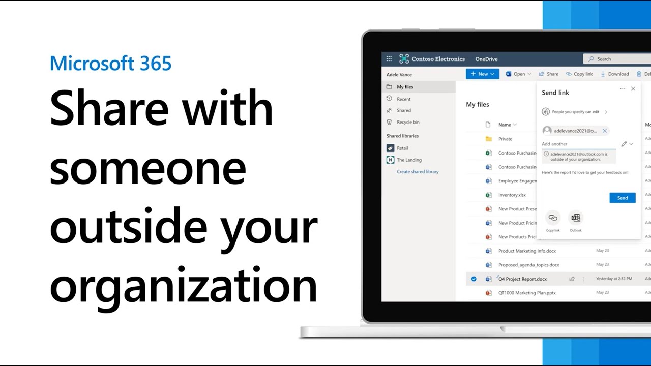 Share files with people outside your organization