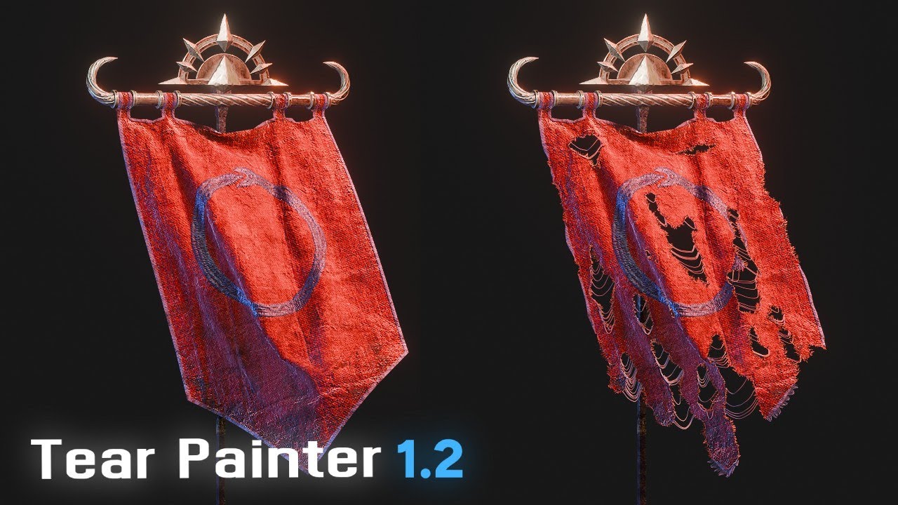 Tear Painter 1.2 - Add tears to animated/simulated clothes & more! #Blender