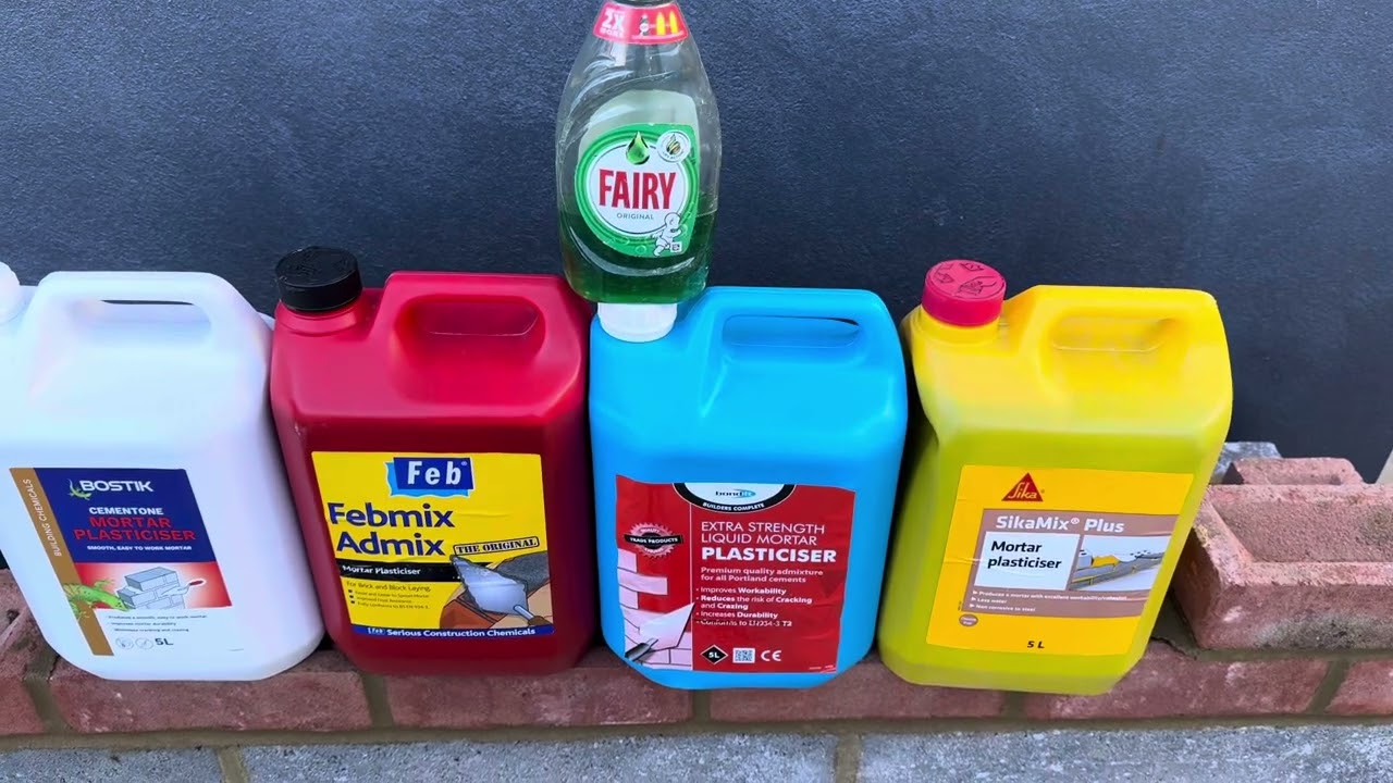 Fairy liquid vs feb mix (mortar plasticiser) I&rsquo;m the fairy police 👮