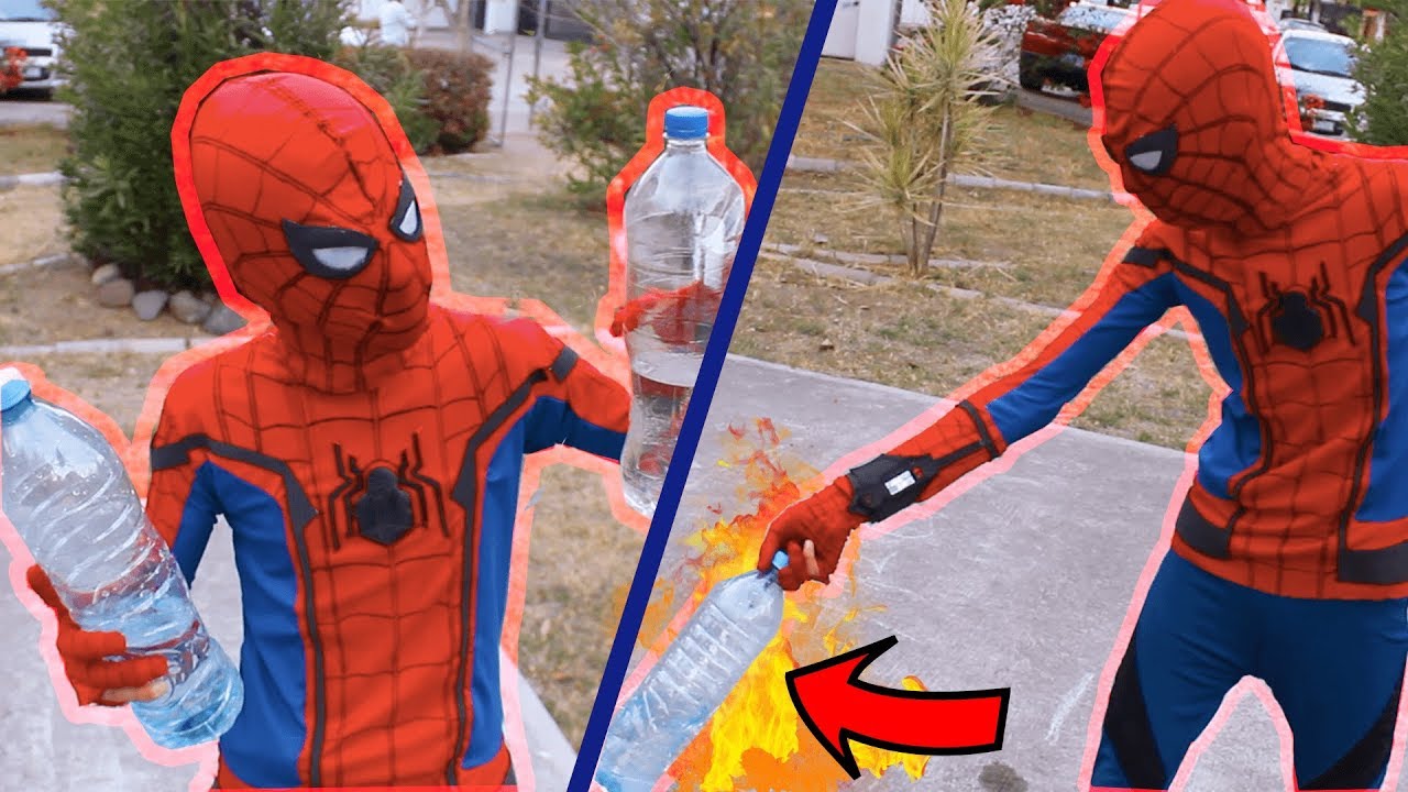 RETO DE LA BOTELLA CON SPIDERMAN HOMECOMING/ BOTTLE CHALLENGE WITH SPIDERMAN HOMECOMING