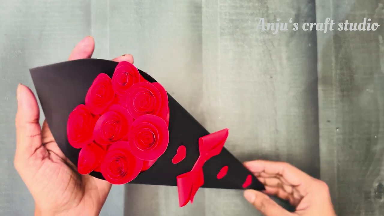 Diy rose bouquet | valentine's day craft | birthday craft | gift #diy #craft #papercraft