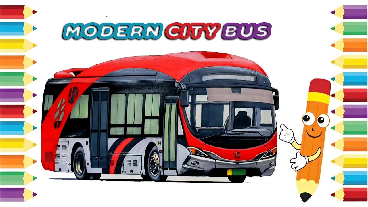 Next Generation City Bus  Modern Urban Transportation Design #drawingtutorial #busdrawing