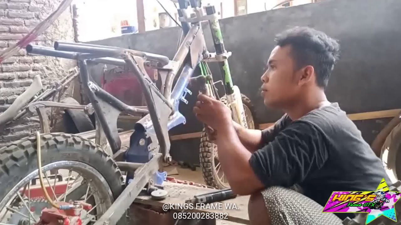 Basik Jupiter menjelma jadi KX 85  Pengelasan frame yang mantab