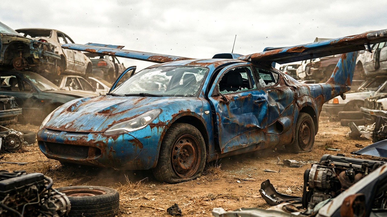 ASMR CAR RESTORATION!  [Klein Vision AirCar] Junkyard Flying Car Rescue| Full Restoration ASMR