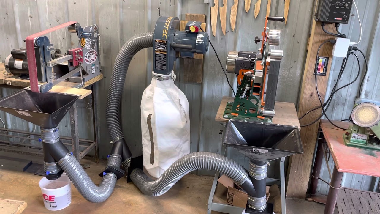 Two grinder dust collection system! 2x72 knifemaking