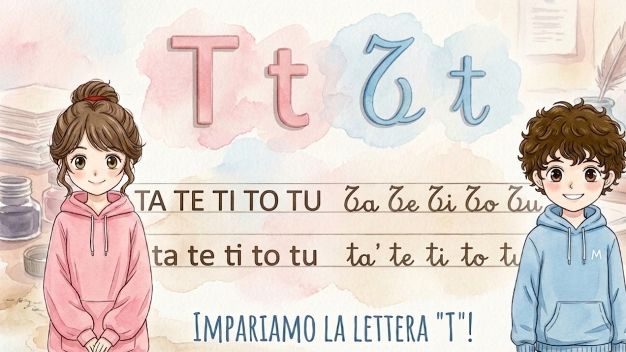 Scrittura della LETTERA T in CORSIVO e in STAMPATELLO