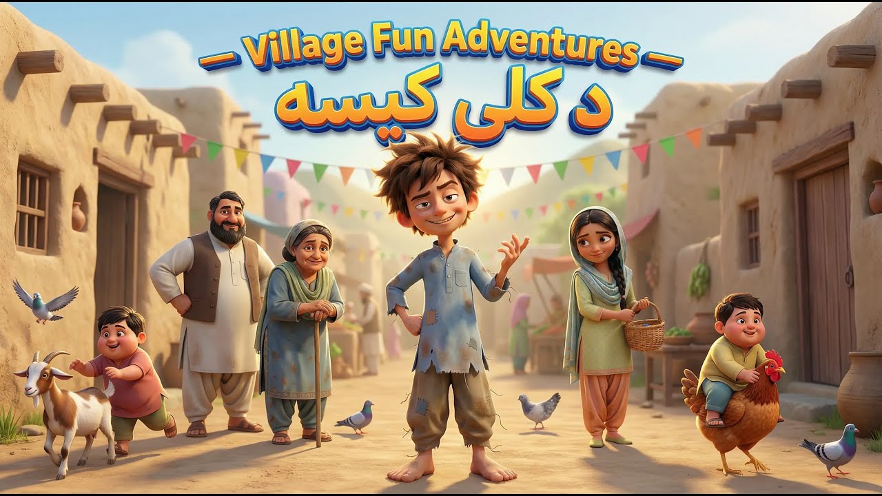 د کلی کیسه — Pashto Cartoon Kids Story | Naughty Boy Transformation | Kids Story