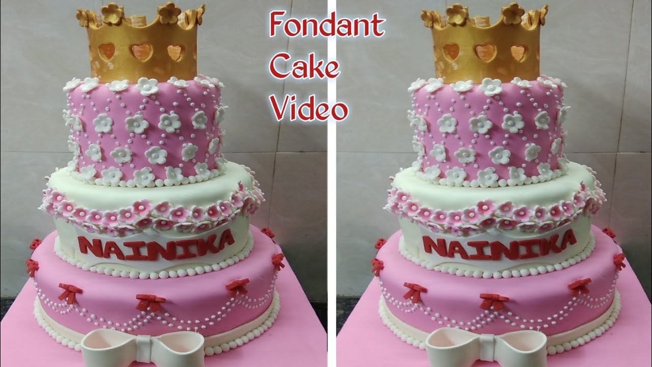 Amzing Fondant Cake | Fondant Cake | Flowers Cake |Crown Cake | Princess Cake