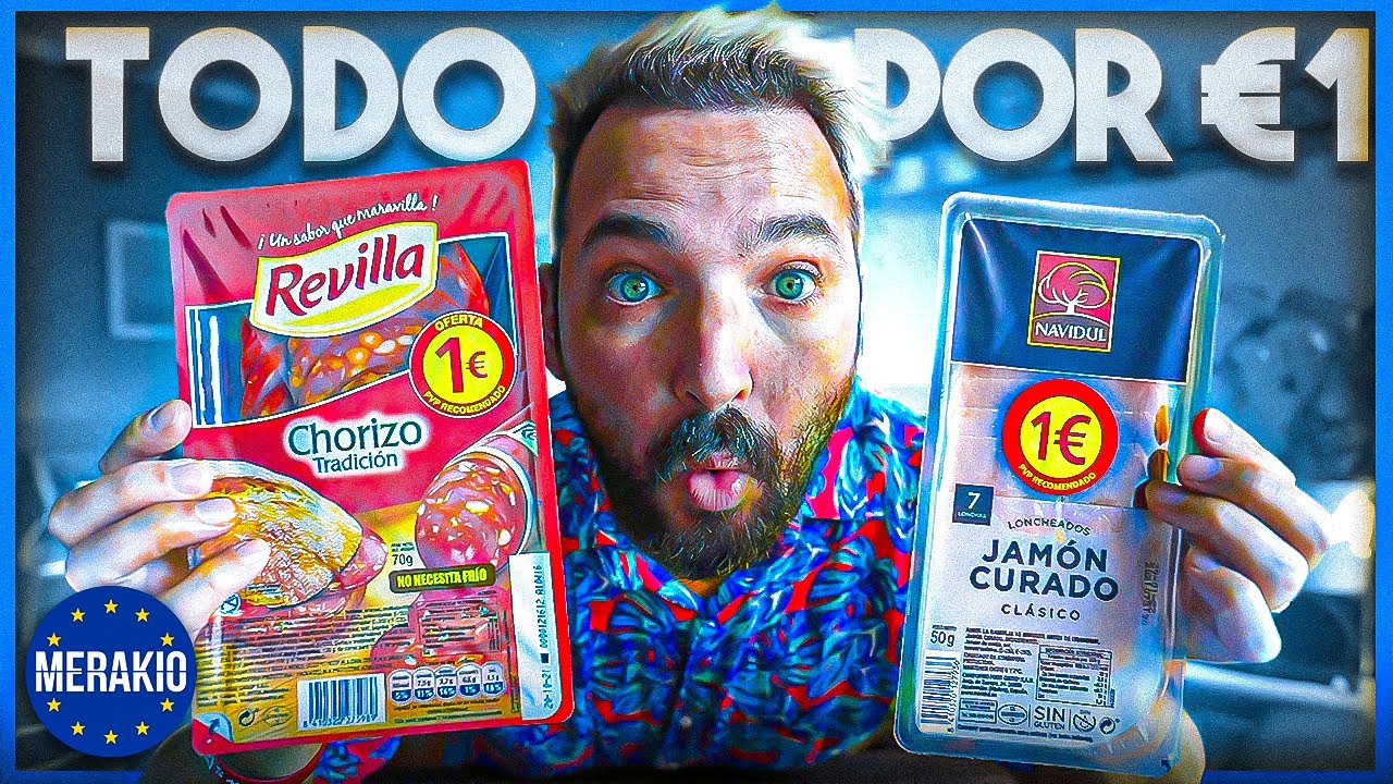 TODO POR 1 EURO 💰 2021 - PROBANDO PRODUCTOS ESPA&Ntilde;OLES  DEL SUPERMERCADO 🇪🇸✅
