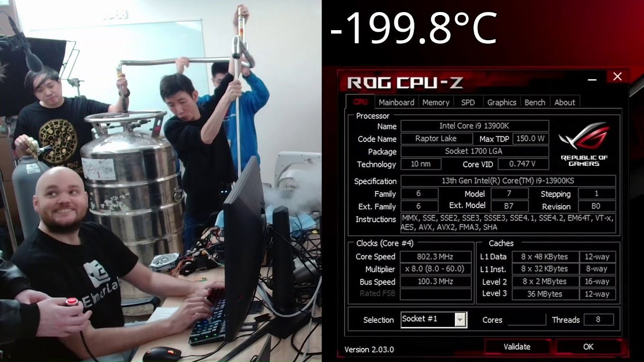 8785 MHz Helium Cooled 13900KS