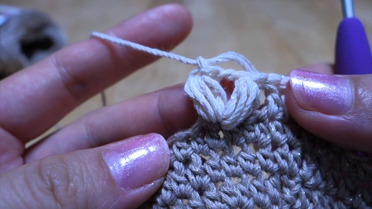 【かぎ針編み】 巾着の編み方[ハートがいっぱい]How to crochet a drawstring bag