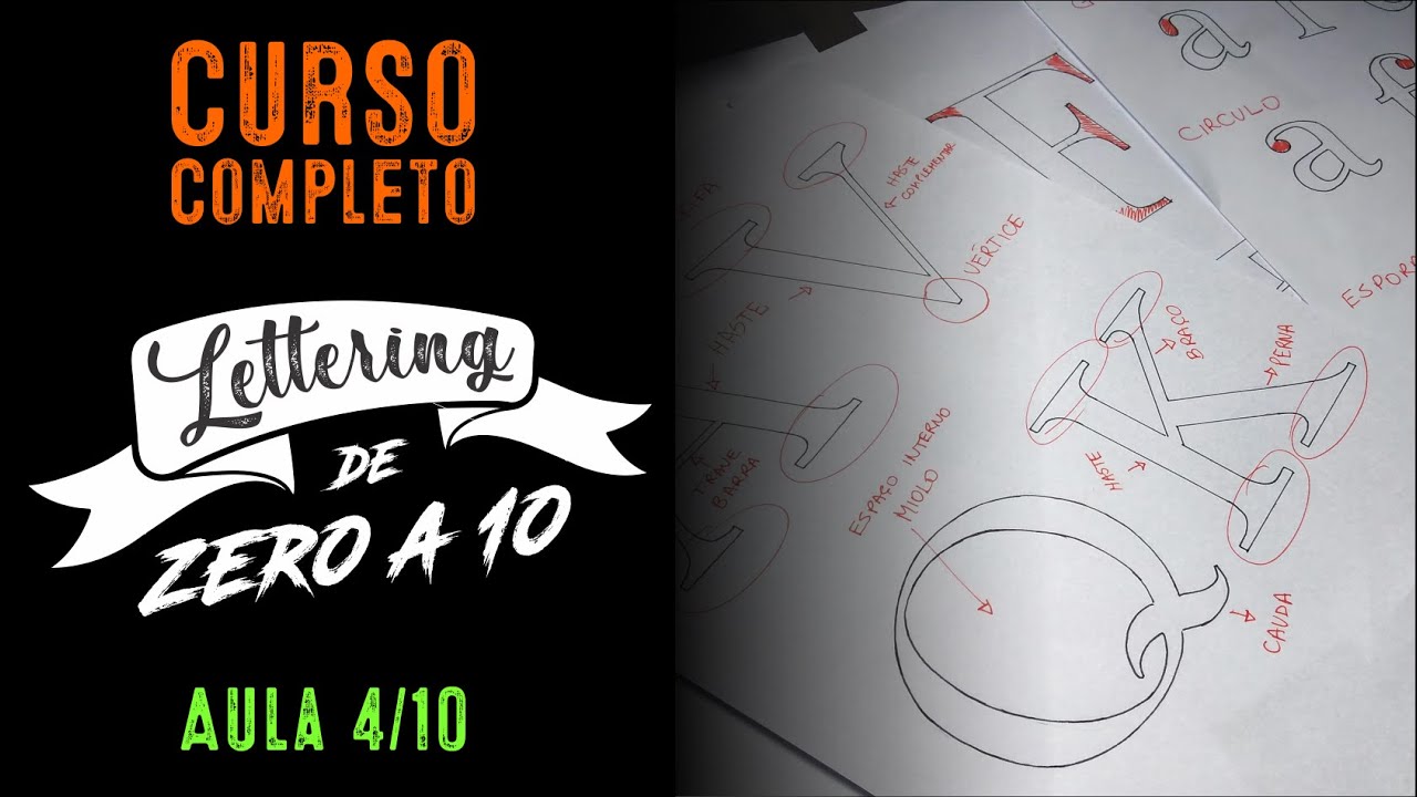 AULA DE LETTERING GR&Aacute;TIS #AULA4 - ANATOMIA DAS LETRAS - CURSO LETTERING DE ZERO A DEZ