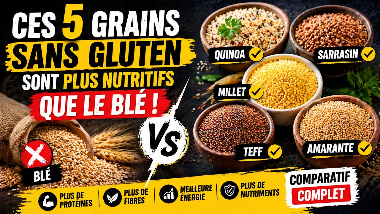 SANS GLUTEN: CES 5 GRAINS SANS GLUTEN SONT PLUS NUTRITIFS QUE LE BLÉ (COMPARATIF COMPLET) (2026)