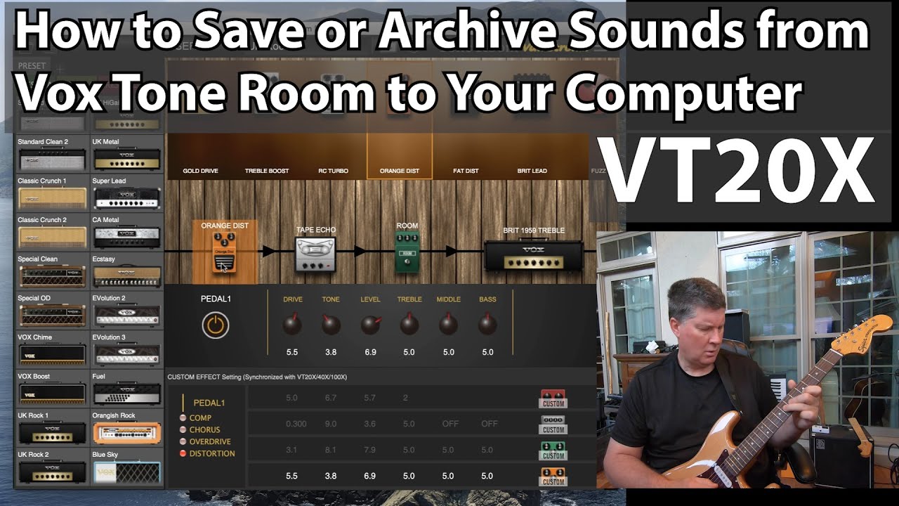 Как сохранить или архивировать звуки из Vox Tone Room на свой компьютер — VT20X, VT40X