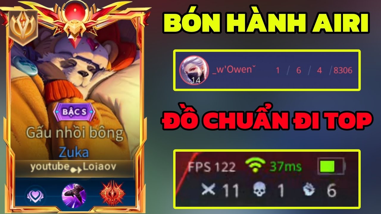 C&aacute;ch Di Chuyển Zuka Đi Top B&oacute;n H&agrave;nh Airi Mức Rank Đại Cao Thủ 35 Sao