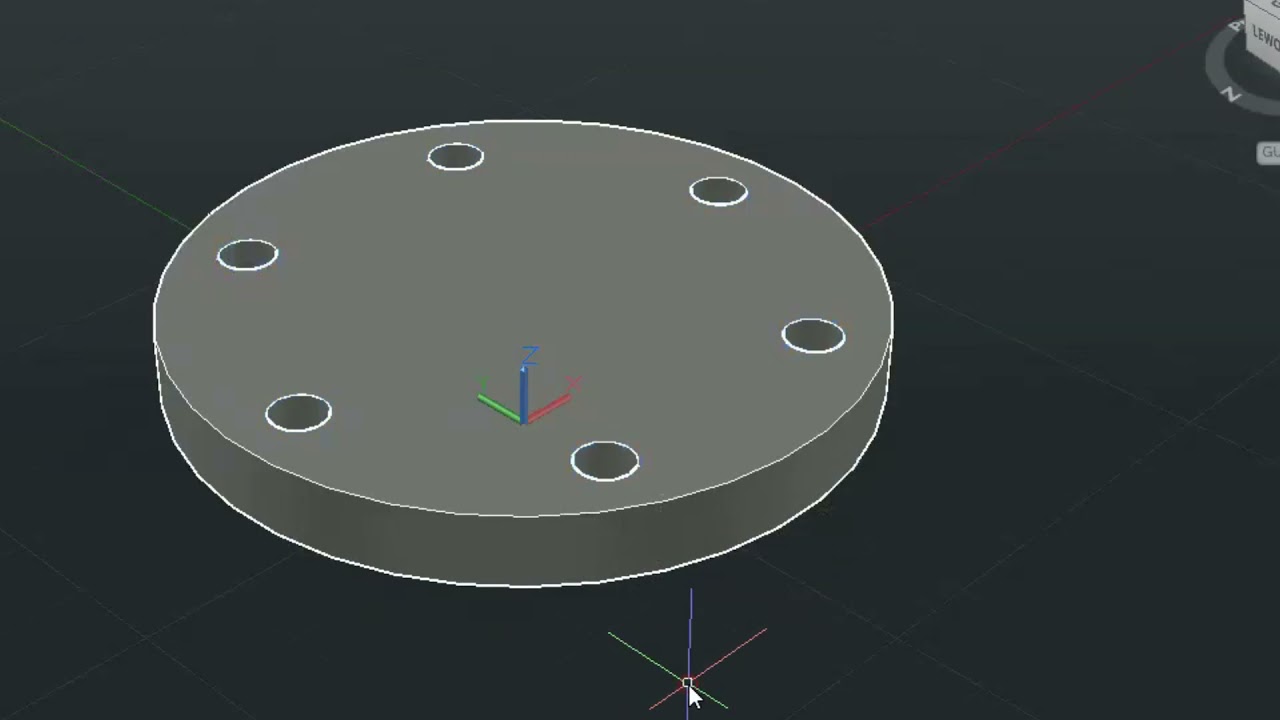 Tworzenie rzutów prostokątnych w widoku i przekroju za pomocą modelowania 3D w Autocad 2019.