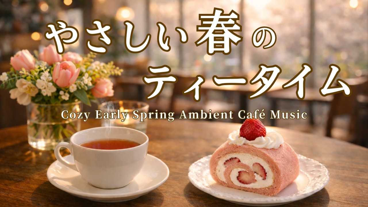 【カフェBGM】やさしい春のティータイム｜癒やしのピアノとギター｜Relaxing Early Spring Café Music