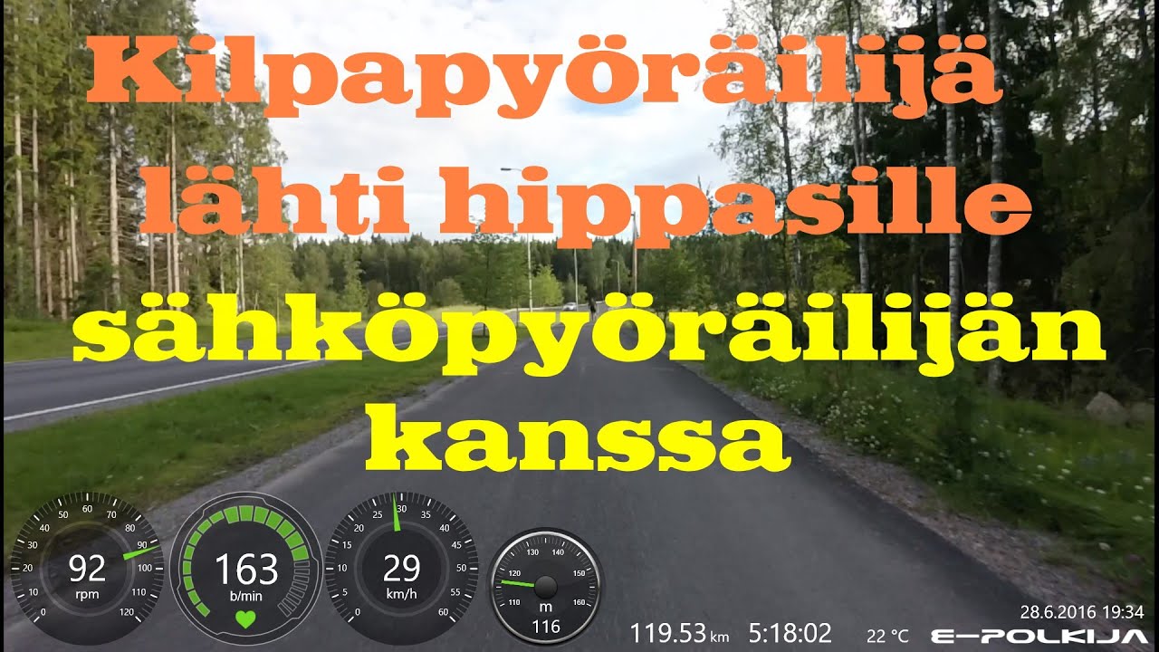 Kilpapyöräilijä lähti hippasille sähköpyöräilijän kanssa