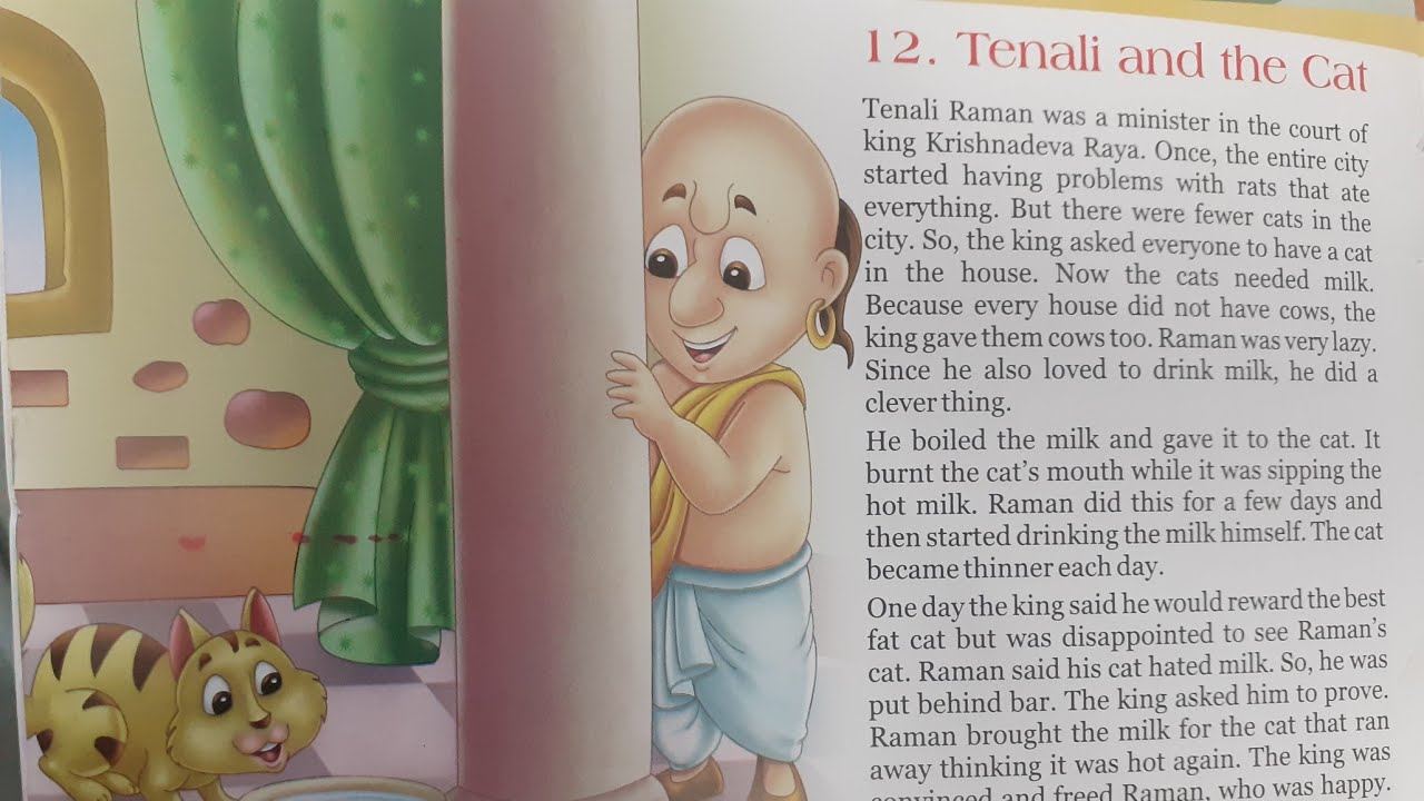 Tenali and the cat || English reading practice || Tenali's English story || vocabulary ||