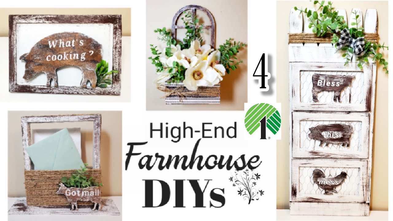 High-End Farmhouse DIYs/ Dollar tree home decor/2021