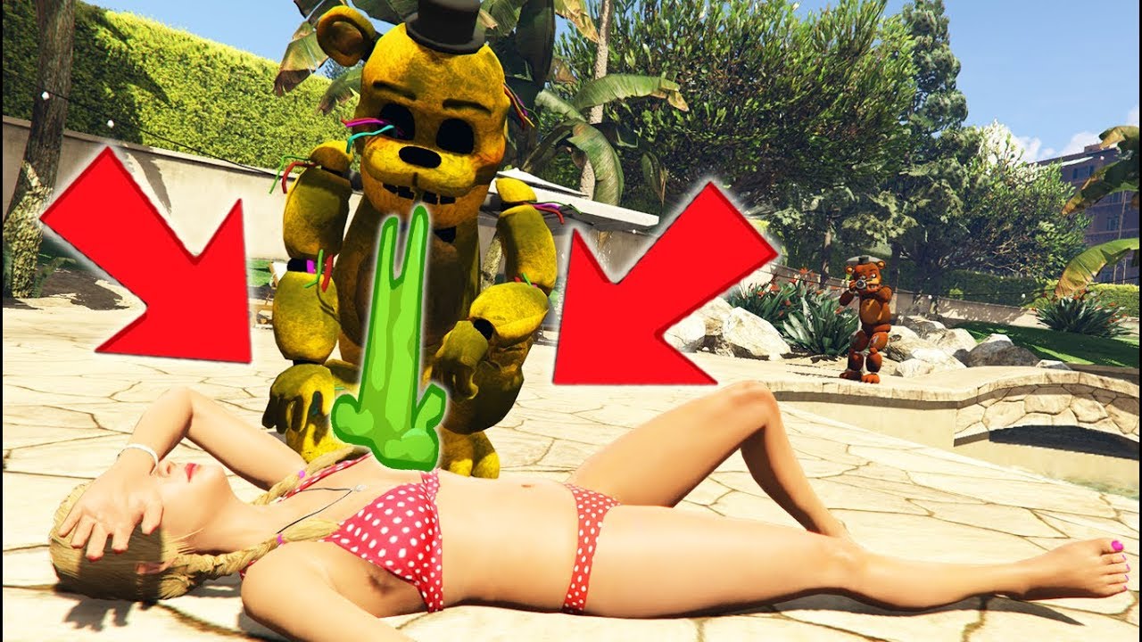 WITHERED GOLDEN FREDDY'S PUKE PRANK! (GTA 5 Mods FNAF Funny Moments)
