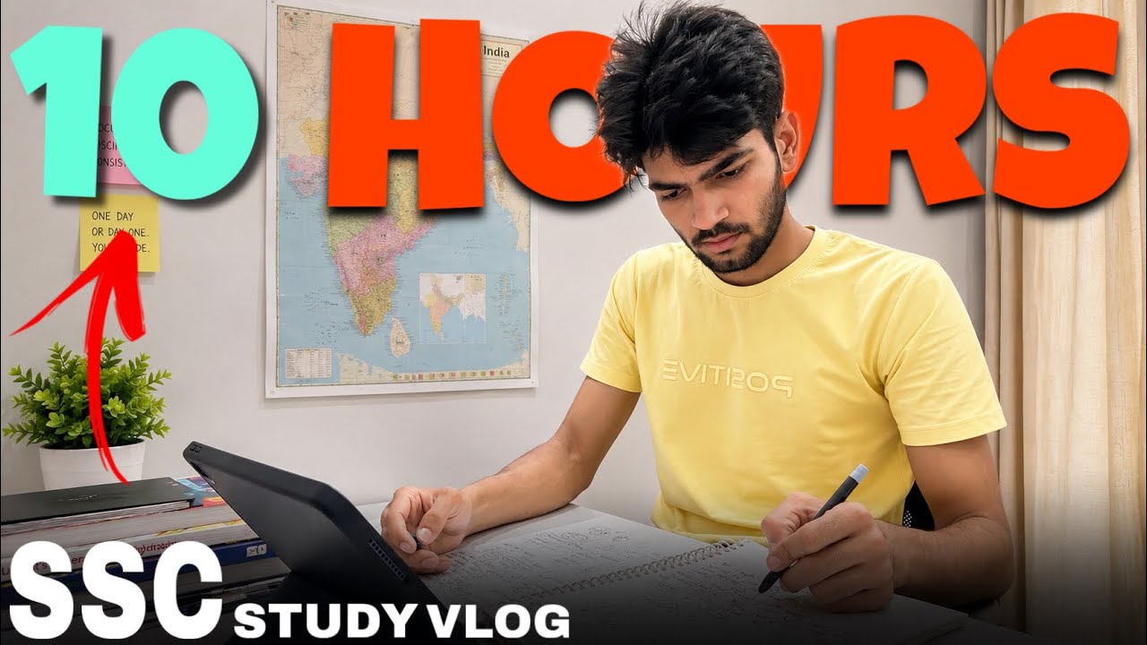 10 HOURS STUDY ROUTINE 🔥 | SSC 2026 Preparation | Full Day Study Vlog 📚#ssc #ssccgl #upsc 