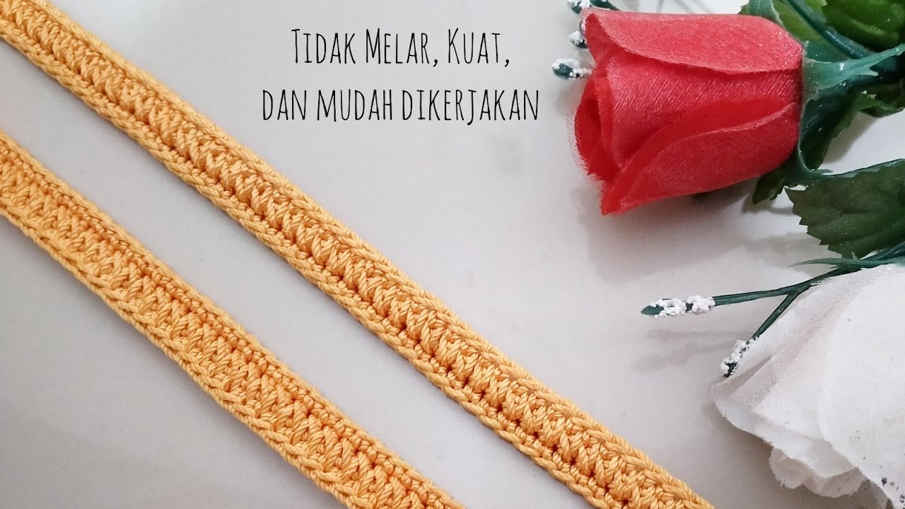 Tutorial Tali Tas Rajut Mini Kuat dan Tidak Melar || Crochet Bag Handle