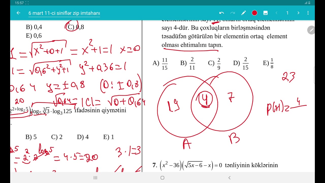 06.03.2021 buraxılış sınağı N7 . 11-ci siniflər üçün [050~732~42~09]