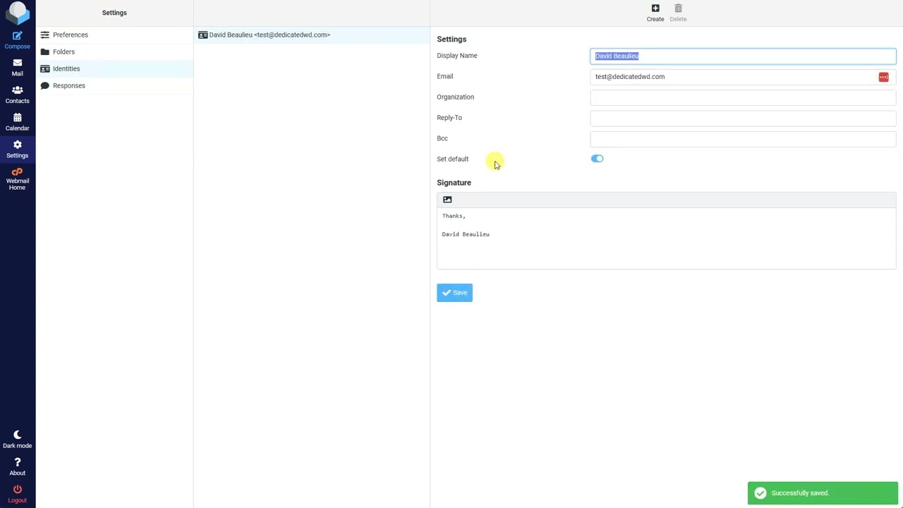 How to Create Signatures (Identities) in cPanel Roundcube Webmail