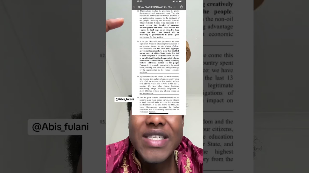 Part 2: Bayanin da Bola Tinubu yayiwa yan Nigeria akan Zanga Zanga…. #abis_fulani #nigeria #kano