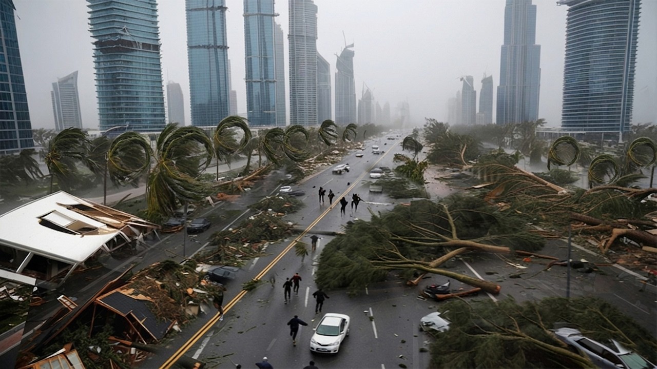 Tragedia w Zjednoczonych Emiratach Arabskich! Rzadka burza w Adżmanie, wiatry niszczą wysokie bud...