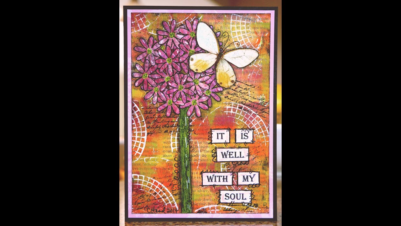 Mixed Media Card using Gelli® Print - It Is Well