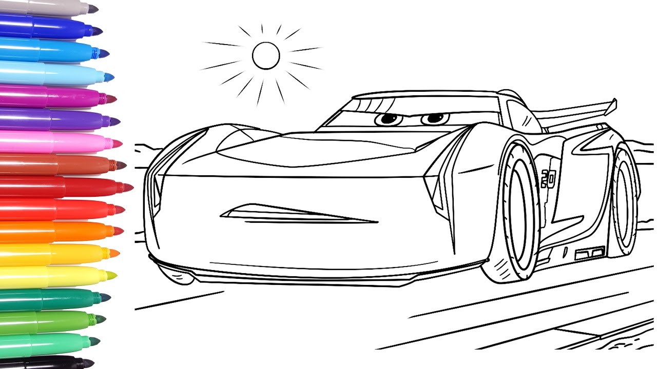 DISNEY CARS 3 Disney Cars Coloring Pages Learn Colors for Kids 2 | Jackson Storm