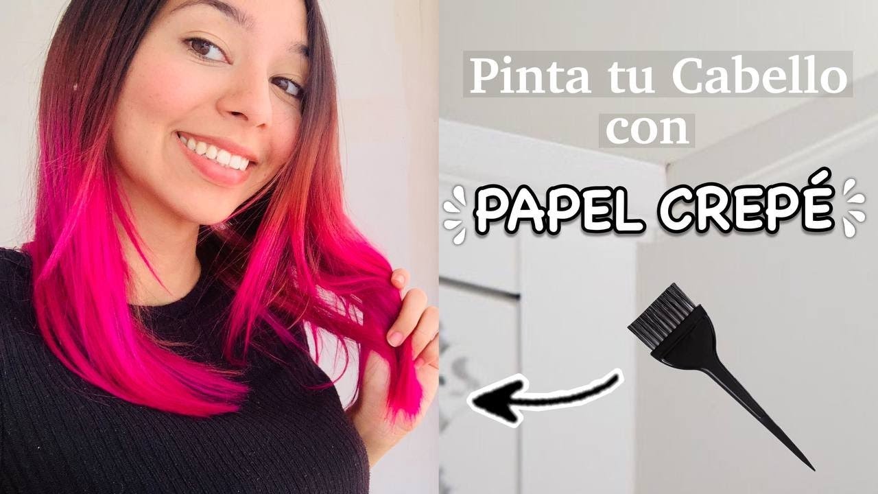 Cómo pintarse el cabello con Papel Crepé😱 | Tutorial Cabello Rosa