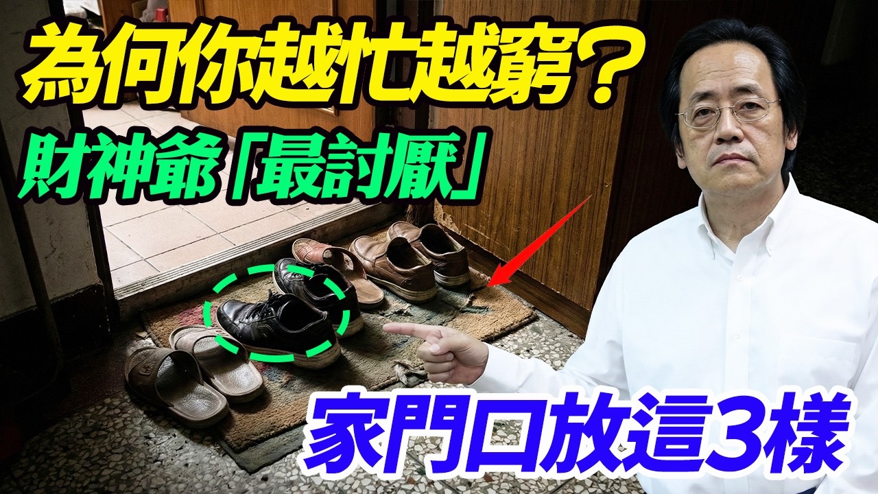 倪海廈：為什麼你越忙越窮？家門口千萬不能放這3樣東西，財神爺最討厭！#倪海廈#倪師#開運#風水#招財風水#漏財風水#越忙越窮#大門風水#財神爺#算命#八字命理#易經#居家風水禁忌#改運#財運