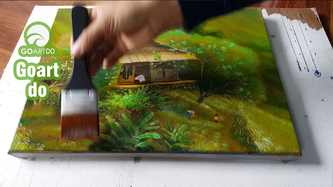 Phủ lớp dung môi bảo vệ tranh hãng lukas 💘 Học vẽ acrylic #08