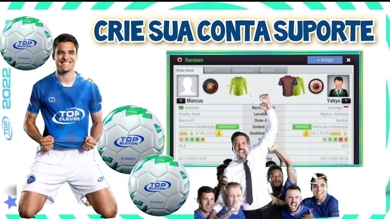 FAZENDO CONTA SUPORTE NO TOP ELEVEN / CRIANDO EQUIPE NO MESMO SERVIDOR NO TOP ELEVEN #topeleven