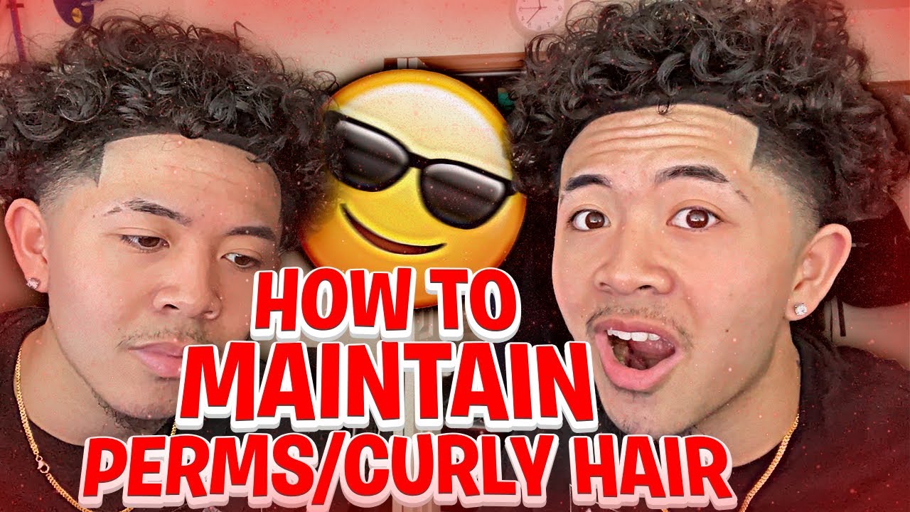 How To MAINTAIN Perms / Curly Hair + Self Taper Fade Haircut 🔥