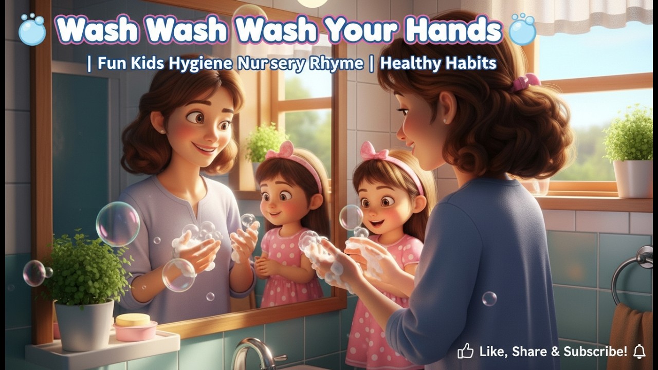 🫧 Wash Wash Wash Your Hands 🧼 | Fun Kids Hygiene Nursery Rhyme | Healthy Habits