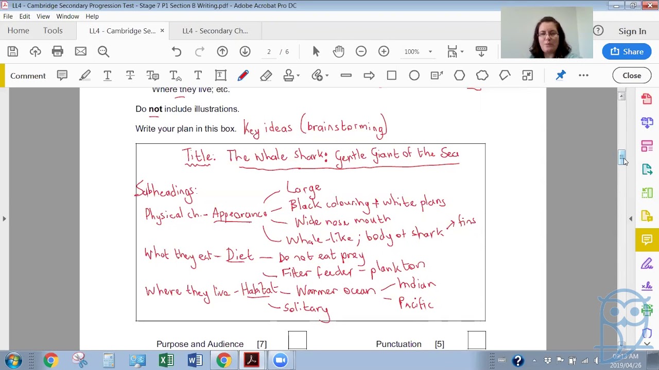 Live Lesson: Checkpoint 1 English Language - Progression Test Practice - Stage 7 P2 Sect B (Writing)
