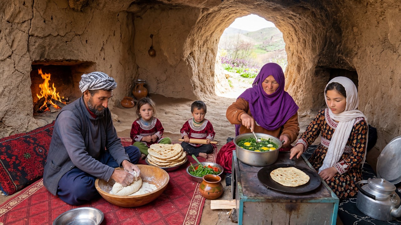Inside Afghanistan's Most Ancient Cave | A Family's REAL Cooking That Hasn't Changed in 1000 Years