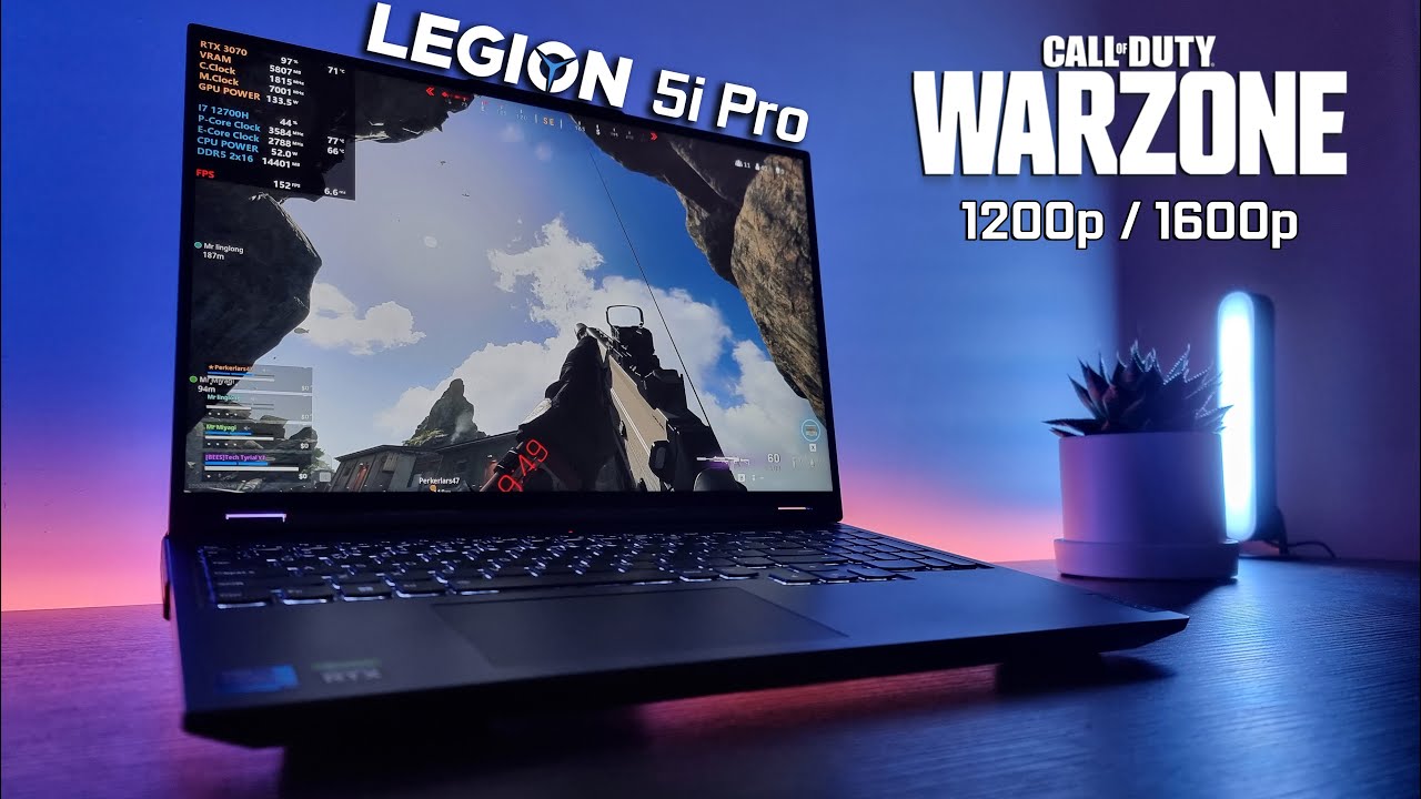 Legion 5i Pro | CoD Warzone | RTX 3070 Laptop + 12700h | 1200p & 1600p (Native / DLSS) + Fansound
