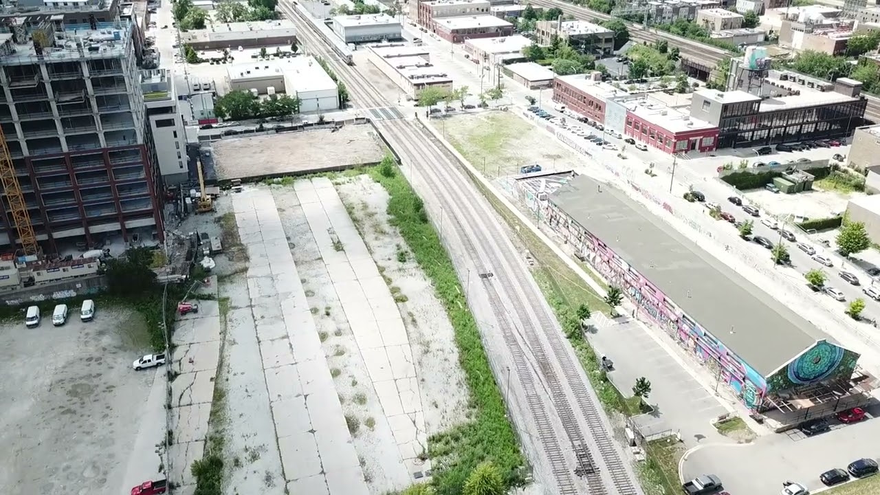 Aerial Drone View of West Loop High-Rises | Randolph St. Chicago Skyline