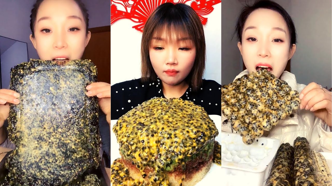 ASMR PASSION FRUIT ICE EATING SATISFYING SOUND P17