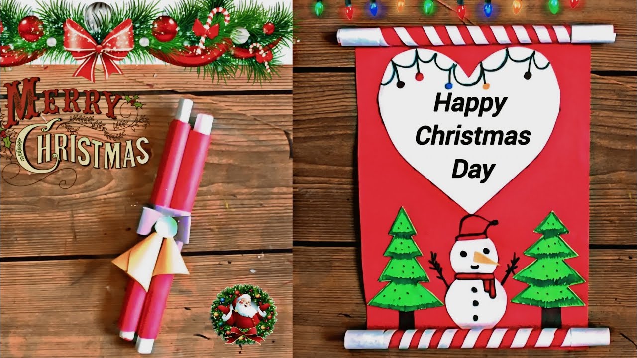 Diy Happy Christmas Day Greeting Card//Christmas Day Card Making//How to make Christmas Day Card