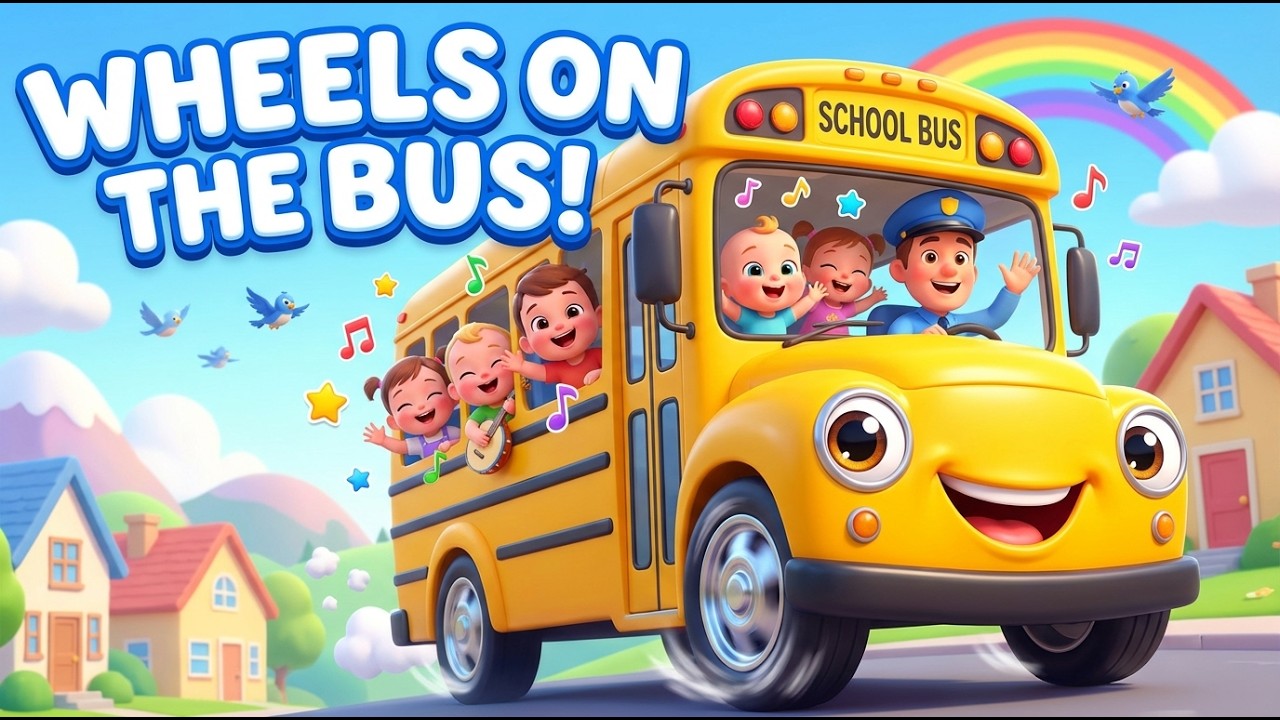 The Wheels on the Bus | 3D Cartoon Nursery Rhyme for Toddlers