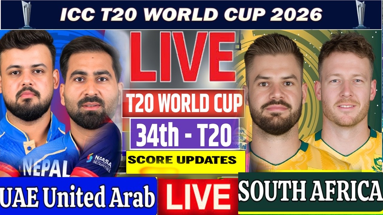 🔴 Live:South Africa vs United Arab Emirates, Live Cricket Match Today | SA vs UAE Live Score Updates