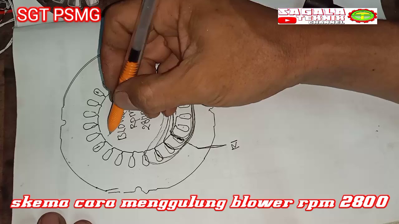 skema cara gulung dinamo blower rpm 2800